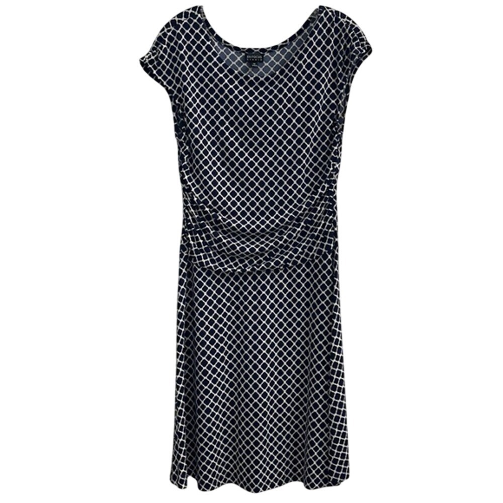 EnFocus Studio Blue and White Print Dress Size 12,‎ comfortable and flattering